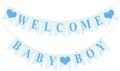 Hahafelt Welcome Baby Boy Banner for Baby Shower Decorations, Blue by Hahafelt