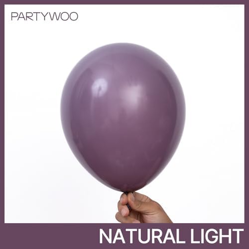 PartyWoo Dusty Purple Balloons 50pcs Lavender Lilac Dark Royal Purple Boho - Image 2