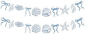 Oudain 2 Pack Blue Bow Seashell Starfish Banner 6.56 Ft Ocean Beach Decor by Oudain
