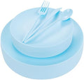 EjonirInjonir 150pcs Heavy Duty Light Blue Plastic Plates Baby Shower Set by Ejonirinjonir