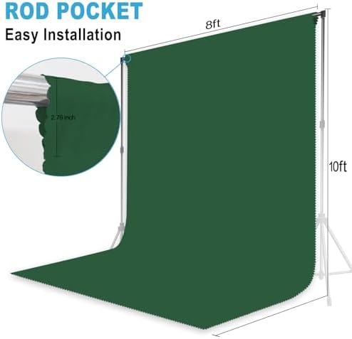 Dark Green Photography Backdrop for Photoshoot, Fabric, 8x10 FT - Image 2