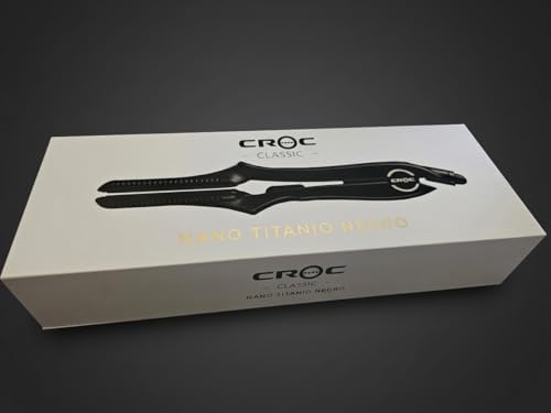 Croc Classic Black Flat Iron, Black Titanium Ceramic Plates, 1.5 Inch, 280-450°F, Dual Voltage - Image 4
