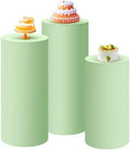 SaitiMade Set of 3 - Sage Green Cylinder Pedestal Stand Covers by SaitiMade