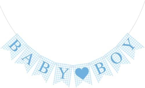 Hahafelt Baby Boy Banner for Baby Shower Decorations, Blue by Hahafelt