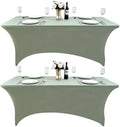 2-Pack 4ft Spandex Table Covers for Rectangular Folding Tables - Wrinkle Resistant Stretch Tight Table Cloths - Ultimate Fitted Table Protector for Parties, Banquet, and Wedding by Unknown