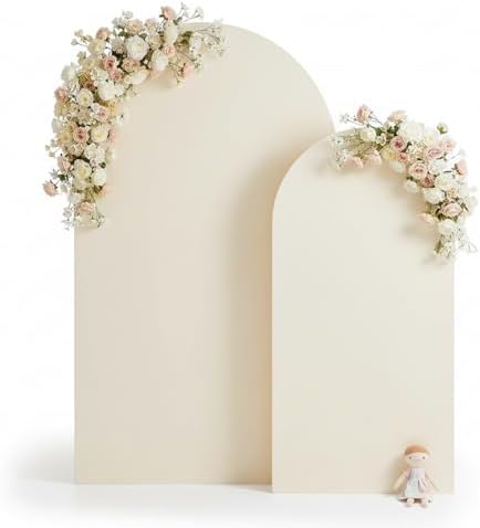 Ivory Arch Backdrop Cover Set of 2, 7.2FT&6FT by Unknown