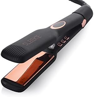 Sleek’e Hair Infrared 2" Wide Flat Iron Professional Ceramic Tourmaline-Infused Titanium Straightener (2inch, Black and Rose Gold) by SleekeHair