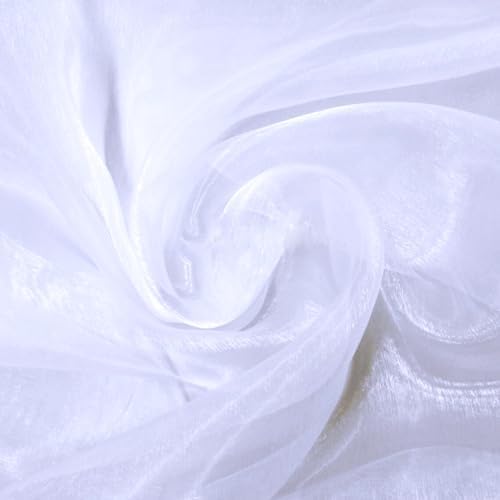 90 Yard Organza Fabric 44" Wide for Wedding Event Décor - White - Image 4