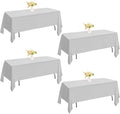 4 Pack Rectangle Tablecloth for 6 Foot Tables Washable Polyester Table Cover for Wedding Dining Table Parties Banquet（60x102 Grey） by JALANCY
