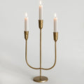 3-Candle Cast Iron Metal Candelabra Candlestick Holders 15 inch Tall Candle Holder Wedding Event Candelabra Candle Stand Brass Gold by SUJUN