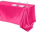 TURSTIN 1 Pack Hot Pink Satin Tablecloth 102 x 58 Inch Overlay Table Cover by TURSTIN