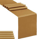5-Pack Satin Table Runner Old Gold 12 x 108 inches Long, Table Runners for Wedding, Birthday Parties, Banquets Decorations（5 Pack, 12x108 Inch, Old Gold） by Hahuho
