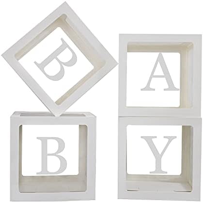 Baby Boxes with Letters for Baby Shower,Baby Shower Gender Reveal Decor by QPEY