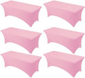 6-Pack Premium Pink Spandex Tablecloths for 8ft Rectangle Tables by DailySet