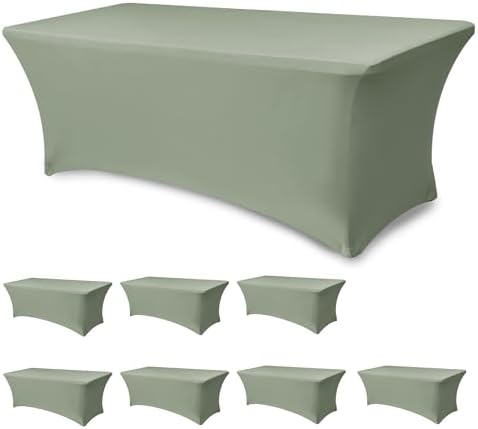 Spandex Table Cloths for 6 foot Rectangle Tables-Fitted Stretch Table Cover by Enjoyidea