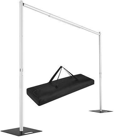 Hecis Pipe and Drape Backdrop Stand,8ft x 10ft Backdrop Stand, Adjustable Metal Heavy Duty Wedding Background for Parties Birthday Party Baby Shower Wedding Decorations by HecisEvent