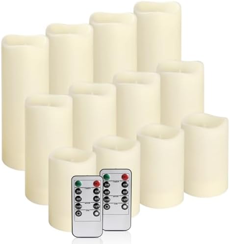 12-Pack LED Flameless Candles with Remote Control - Battery Operated, Timer, Dimmable, 3D Flame Flickering , Perfect for Halloween Christmas Parties,Wedding,Home Decor ,Gift and Special Occasions - Image 2