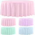 4 Pack Round Pastel Table Cloths for Parties, 84 Inch by BCCSNNM