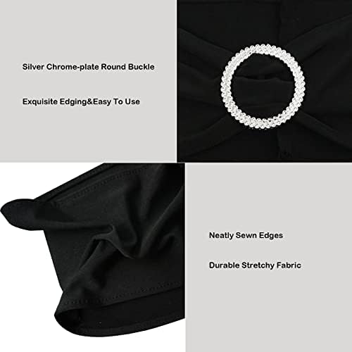 Spandex Chair Sashes Bands, Black, 30PCS - Image 4