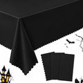 NatNarr 3 Pack Black Tablecloth Plastic, Scalloped Halloween Table Cloths by NatNarr