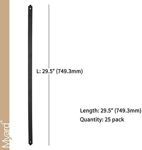 Myard 29-1/2'' Iron Heavy-Duty Deck Balusters, Flat Straight, Matte Black - Image 2