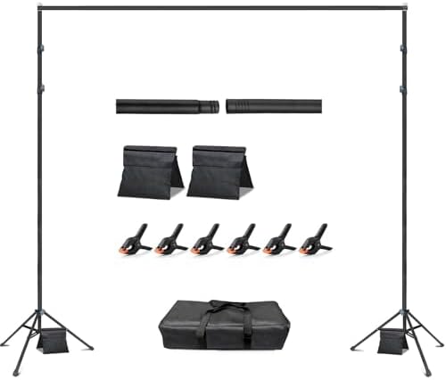 Hemmotop Adjustable Backdrop Stand 10x8.5ft Heavy Duty by Hemmotop