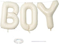 40 Inch Beige BOY Balloons, Large Cream White Sand BOY Balloon Letters with Ribbon, Ivory Alphabet Boy Balloon for Him Birthday Baby Boys Shower Boy or Girl Gender Reveal Party Decorations Supplies by Lingqiang