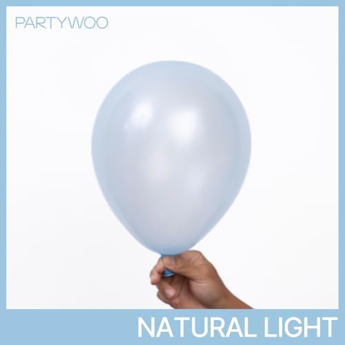 PartyWoo Pearl Light Blue Balloons 50pcs Baby Pastel Blue Color 12 Inch - Image 2