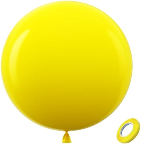 Bezente Yellow Giant Latex Round Balloons 36 Inch 8 Pack by Bezente