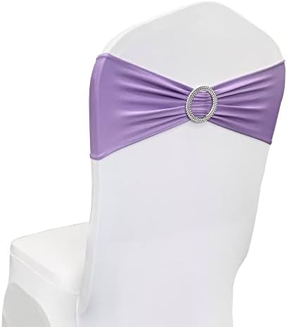 Spandex Chair Sashes Bands, Lavender, 100PCS - Image 5
