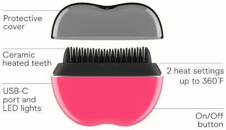 Conair 5-Minute Fix Touch-up Tool Straightening Brush, Rechargeable, Pink - Image 2