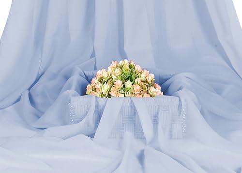 75 Yard Chiffon Fabrics, 44" Wide, Lightweight, Sheer – Baby Blue - Image 2