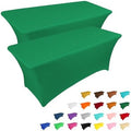 IVAPUPU 2 Pack 6FT Table Cloth for Rectangular Spandex Emerald Green Cover by IVAPUPU