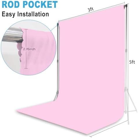Pink Photography Backdrop for Photoshoot, Fabric, 3x5 FT - Image 2