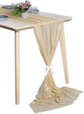 Pack of 15 Chiffon Table Runners 29 x 120 Inch, 14FT Long - Champagne Gold by MDS