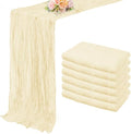 10FT 6 Pack Beige Cheesecloth Table Runner 20 x 120 Inch Long Rustic Gauze Fabric Cheese Cloth Table Runner for Wedding Bridal Baby Shower Table Decorations Boho Sheer Birthday Party Table Decor by FoliafeelHome