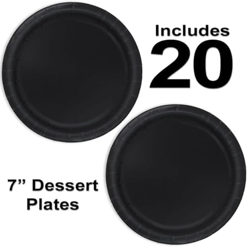 Heavy Duty Black Paper Plate Party Supplies Bundle - Image 3