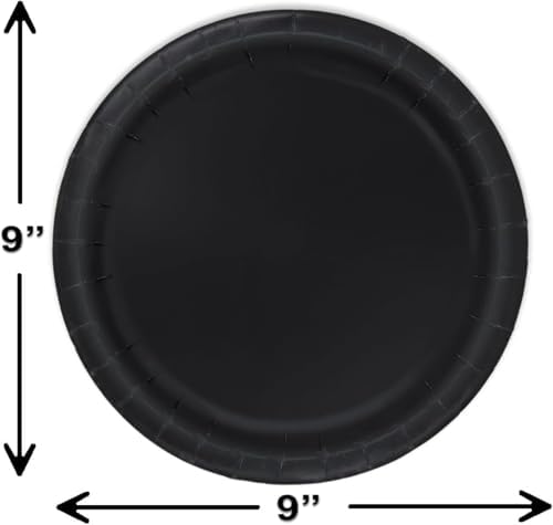 Heavy Duty Black Paper Plate Party Supplies Bundle - Image 5