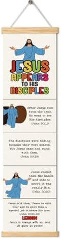 Jesus Appears to His Disciples Banner, Church Banner, Christian Rustic Hanging Door Flag, Farmhouse Decorations Outdoor Indoor, Church Activity Decor, Bible Lesson, Scripture and Words Decorations by Unknown