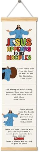 Jesus Appears to His Disciples Banner, Church Banner, Christian Rustic Hanging Door Flag, Farmhouse Decorations Outdoor Indoor, Church Activity Decor, Bible Lesson, Scripture and Words Decorations by Unknown