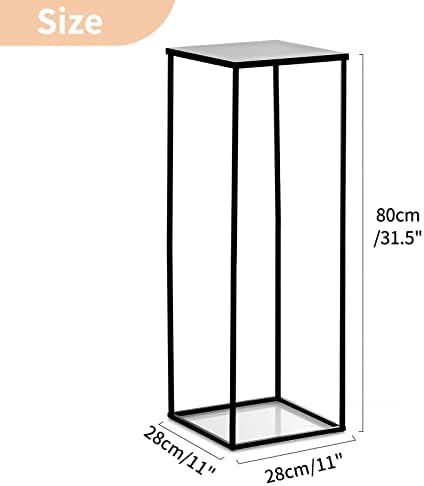 NUPTIO Black Vases Wedding Centerpieces, Geometric Stand, 31.5" Tall, 2 Pcs - Image 5