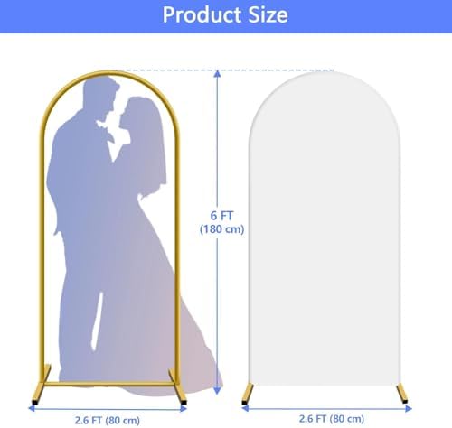 HEMMOTOP Metal Arch Backdrop Stand and Cover Set, White, 6ft - Image 5