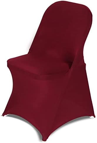 HAINARverS Stretch Spandex Folding Chair Covers, Burgundy, 30 PCS by HAINARverS
