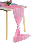 Pack of 2 Chiffon Table Runners 29 x 120 Inch, 10FT Long - Coral by MDS