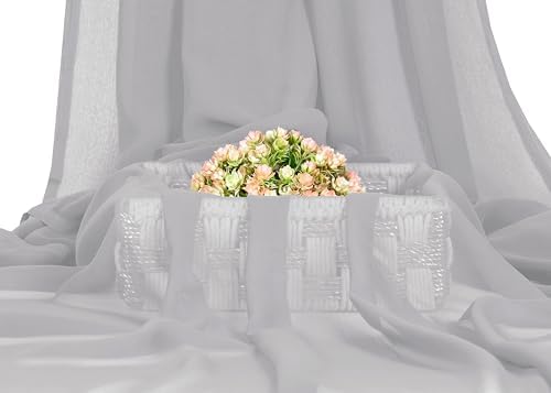 75 Yard Chiffon Fabrics, 44" Wide, Lightweight, Sheer – Grey - Image 2