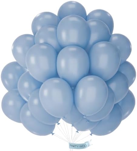 PartyWoo Dusty Blue Balloons 50pcs Slate Blue Boho Neutral Color 12 Inch by PartyWoo