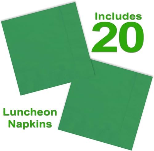 Heavy Duty Green Party Supplies Bundle 9" Dinner Plate, 7" Dessert Plates And Green Napkins, 56 Piece Disposable Paper Plate Party Set - Image 4