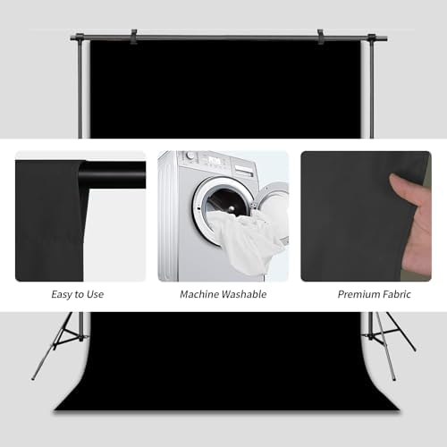 Black Photo Backdrop for Photoshoot Solid Color Background 10x10 ft - Image 5