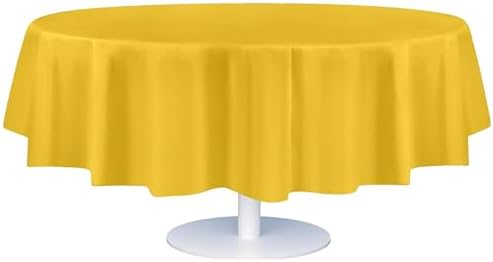 Grandipity Plastic Table Cloth Disposable 12 Pack 84" Round Yellow by Grandipity