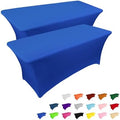 IVAPUPU 2 Pack 8FT Table Cloth for Rectangular Spandex Royal Blue Cover by IVAPUPU